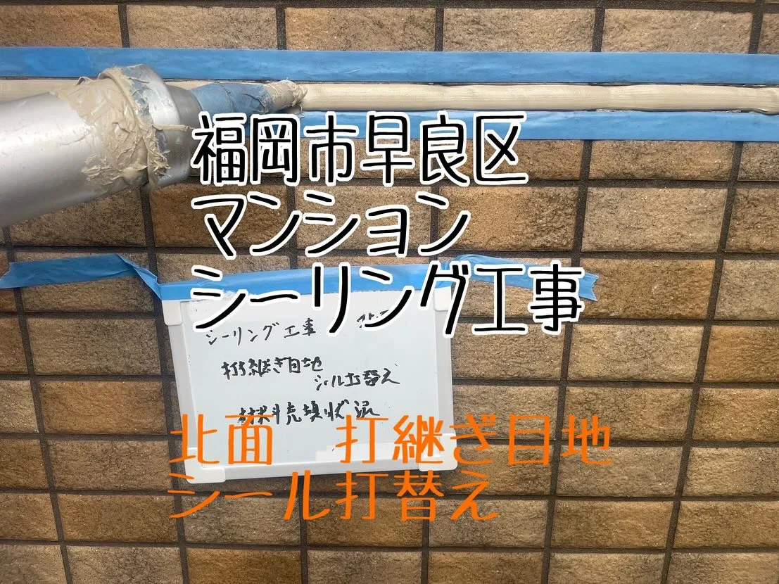 福岡県早良区マンションシーリング工事、【北面　打継ぎ目地シー...